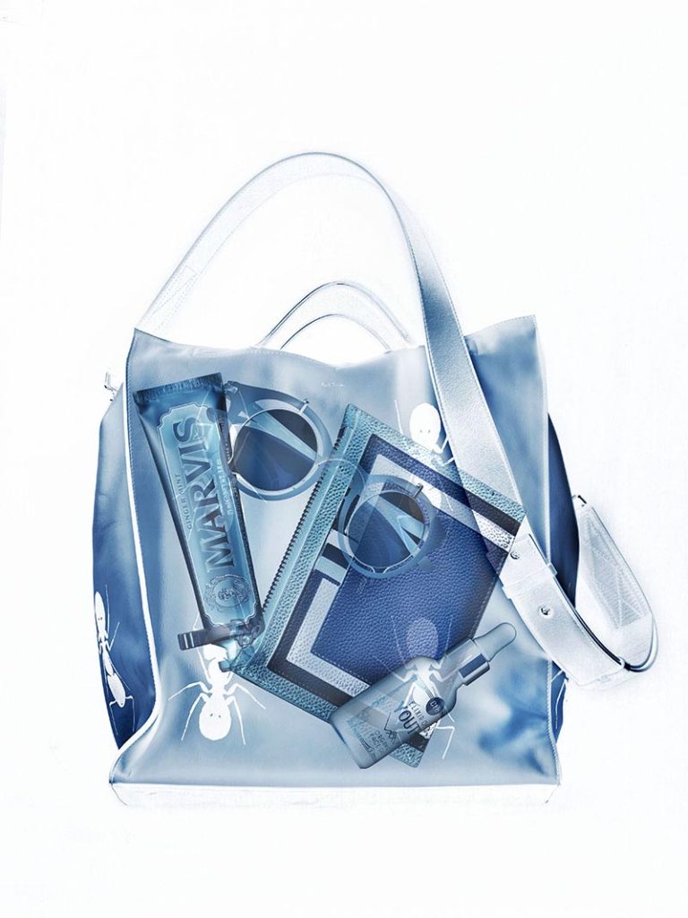X-ray style carry items in bag